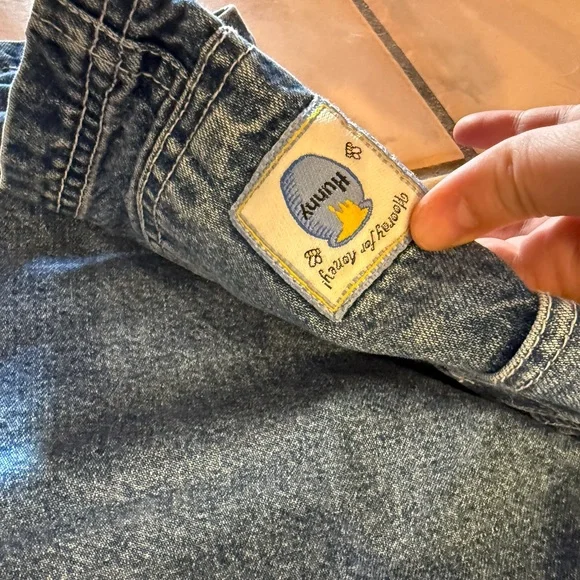 Disney Blue Denim Overalls with Red Balloon Embroidery - Picture 4 of 4